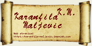 Karanfila Maljević vizit kartica